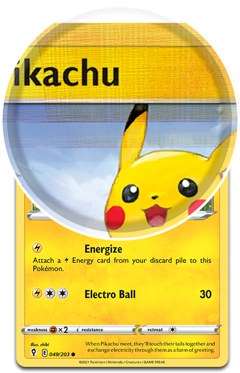 Example of card defect imperfection